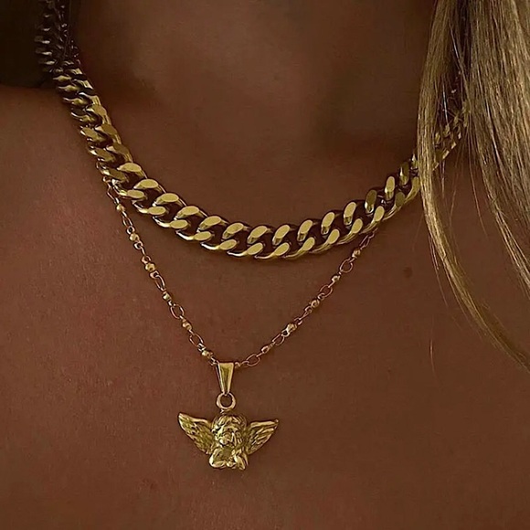 🔵𝟲𝟱%𝗢𝗙𝗙 𝗯𝘂𝗻𝗱𝗹𝗲𝘀 𝟯+🔵 NEW Gold Thick Curb Stainless Steel Necklace - Picture 11 of 16